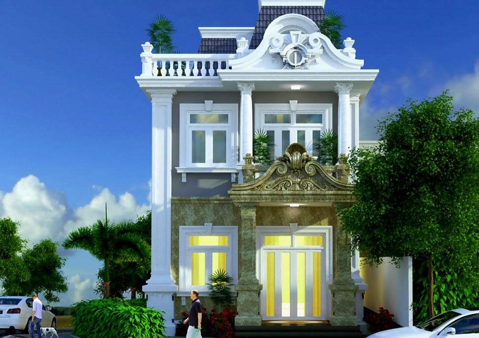 Thiết kế biệt thự tân cổ điển 3 tầng tại Thái Bình