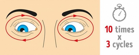 mỏi mắt, bài tập cho mắt, cách chữa mỏi mắt