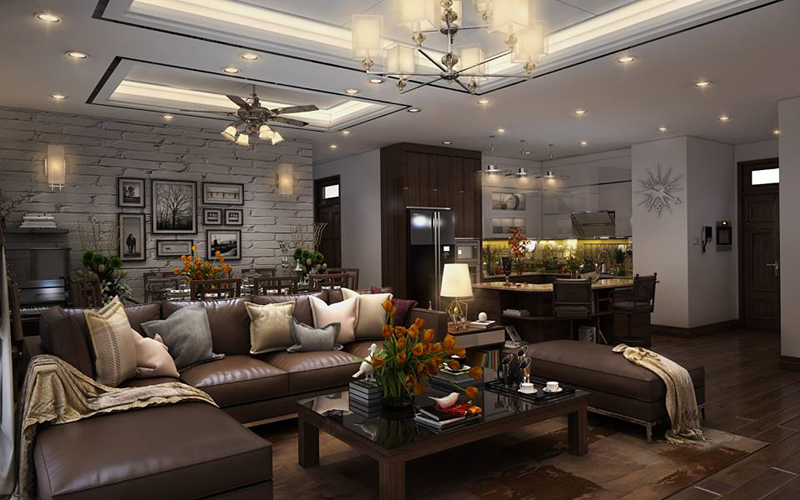 Tổng hợp những mẫu thiết kế nội thất phòng khách tại Hà Nội