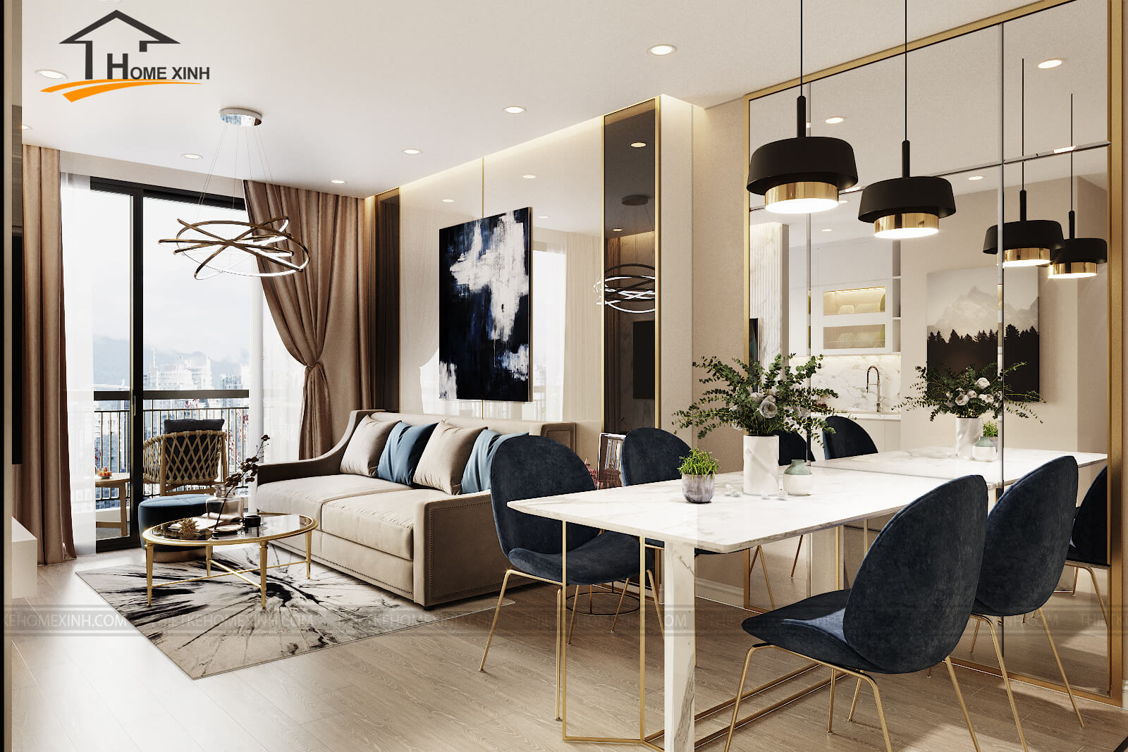 Thiết kế nội thất chung cư 45m2 đẹp, rộng rãi và tiện dụng