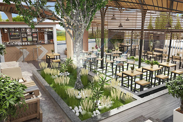 Bí quyết thiết kế nội thất quán cafe sân vườn khiến vạn người mê