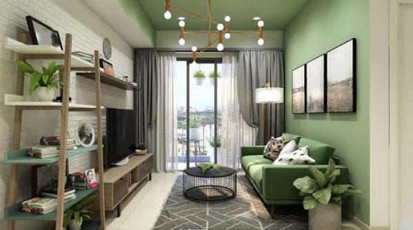 Thiết kế nội thất chung cư tone xanh – xua tan cái nắng ngày hè